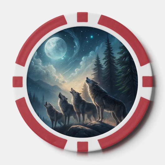 Wölfe Pokerchips (Vorderseite)