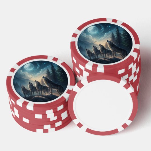 Wölfe Pokerchips (Stapel)