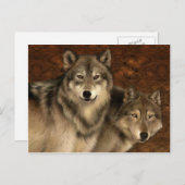 Wölfe Postkarte (Vorne/Hinten)