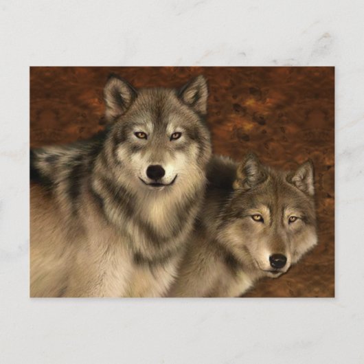 Wölfe Postkarte (Vorderseite)