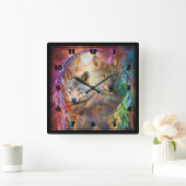 Wölfe Quadratische Wanduhr (Zuhause)