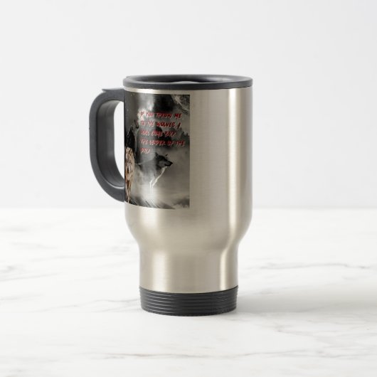 Wölfe Reisebecher (Vorderseite Links)