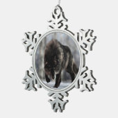 Wölfe Schneeflocken Zinn-Ornament (Rechts)