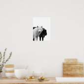 Wölfe Schwarz Weiß Hütte Rustikal Foto Poster (Küche)