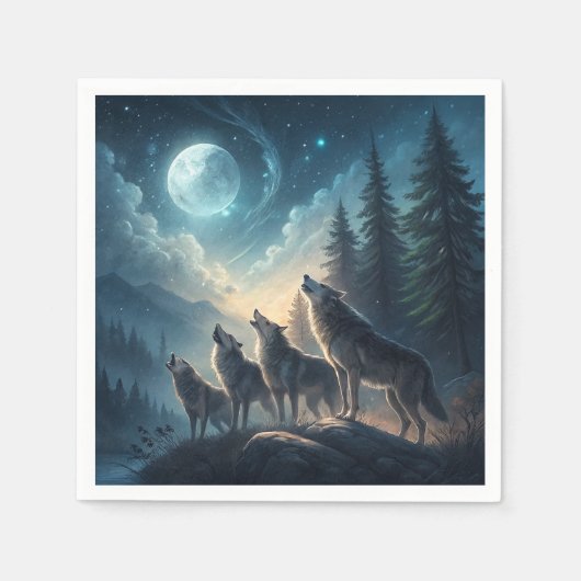 Wölfe Serviette (Vorderseite)