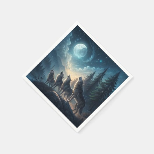 Wölfe Serviette (Ecke)