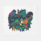 Wölfe spielen fleecedecke (Vorderseite (Horizontal))