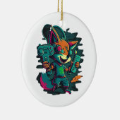 Wölfe spielen keramik ornament (Rechts)