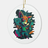 Wölfe spielen keramik ornament (Links)