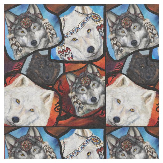 Wölfe Stoff (Nahaufnahme)