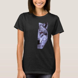 Wölfe Tiere Halbwölfe in Coolem Wolf anwesend T-Shirt