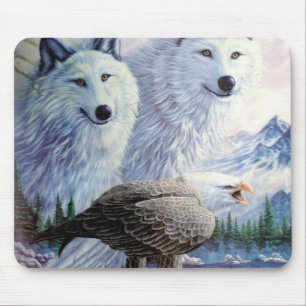 Wölfe und Adler Mousepad