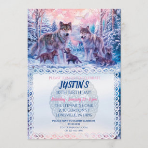 Wölfe und Familie keltisch Einladung