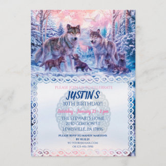 Wölfe und Familie keltisch Einladung