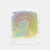 Wölfe und Mandala-Pflanze in Zweigen Fleecedecke (Vorderseite)