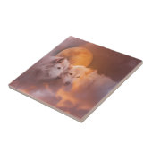 Wölfe und Mond Fliese (Seite)