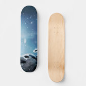 Wölfe und Mond Skateboard (Vorderseite)