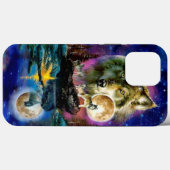 Wölfe und Moon Case-Mate iPhone Case (Rückseite (Horizontal))