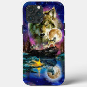 Wölfe und Moon Case-Mate iPhone Case (Rückseite)