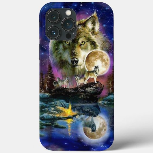 Wölfe und Moon Case-Mate iPhone Case (Rückseite)