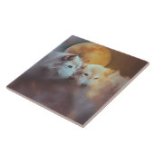 Wölfe und Moon Surreal Fine Art Fliese (Seite)