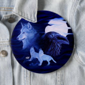 Wölfe und Raven mit Vollmond Button (Beispiel)