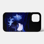Wölfe und Raven mit Vollmond Case-Mate iPhone Hülle (Rückseite (Horizontal))