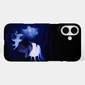 Wölfe und Raven mit Vollmond Case-Mate iPhone Hülle (Rückseite (Horizontal))
