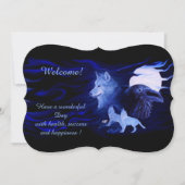 Wölfe und Raven mit Vollmond, fügen Sie Ihren Text Einladung (Vorderseite)