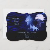 Wölfe und Raven mit Vollmond, fügen Sie Ihren Text Einladung (Rückseite)