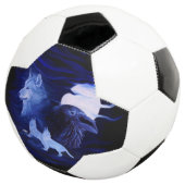 Wölfe und Raven mit Vollmond Fußball (Dreiviertel)