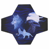 Wölfe und Raven mit Vollmond Fußball (Flach)