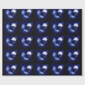 Wölfe und Raven mit Vollmond Geschenkpapier (Flach)