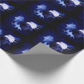 Wölfe und Raven mit Vollmond Geschenkpapier (Ecke)