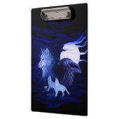 Wölfe und Raven mit Vollmond Klemmbrett (Links)