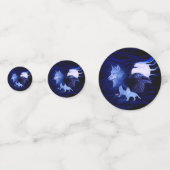 Wölfe und Raven mit Vollmond Konfetti (Vorderseiten)