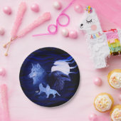 Wölfe und Raven mit Vollmond Pappteller (Party)