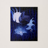 Wölfe und Raven mit Vollmond Puzzle (Vertikal)