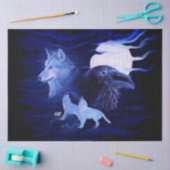 Wölfe und Raven mit Vollmond Seidenpapier (Basteln)