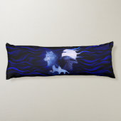 Wölfe und Raven mit Vollmond Seitenschläferkissen (Rückseite)