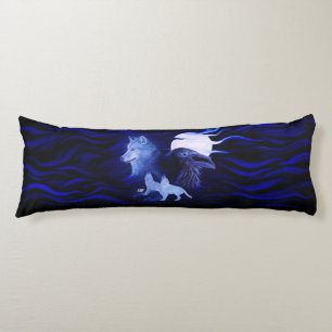 Wölfe und Raven mit Vollmond Seitenschläferkissen
