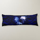 Wölfe und Raven mit Vollmond Seitenschläferkissen (Rückseite)