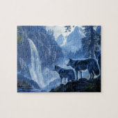 Wölfe und Wasserfälle Puzzle (Horizontal)