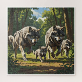 Wölfe und Welpen - Tierpuzzle Puzzle