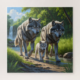 Wölfe und Welpen - Tierpuzzle Puzzle