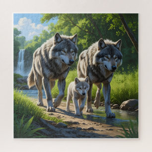 Wölfe und Welpen - Tierpuzzle Puzzle
