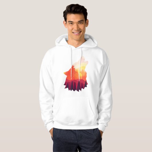 Wölfe zeichnend hoodie (Vorne ganz)