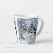 Wölfe zu Weihnachten Collage Art Milchtasse (Rechte Ecke)
