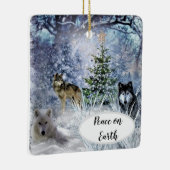 Wölfe zu Weihnachten ein Winter Wonderland Ornamen Keramikornament (Rechts)