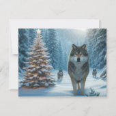 Wölfe zu Weihnachten eine Winter Wonderland Flat C (Vorderseite)